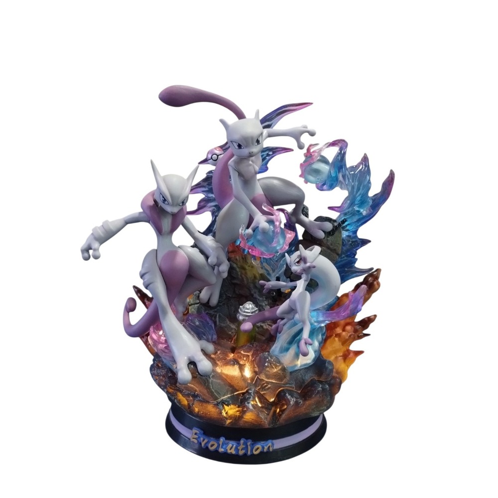 Pokemon Action Figure 25cm MewTwo and MegaMewtwo Collectible LED Light